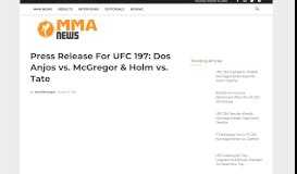 
							         Press Release For UFC 197: Dos Anjos vs. McGregor & Holm vs. Tate ...								  
							    