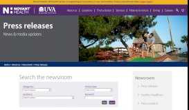 
							         Press Releases | About Us | Novant Health UVA Health System								  
							    