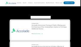 
							         Press Releases - Accolade								  
							    