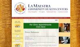 
							         Press Releases - La Maestra Community Health Centers								  
							    