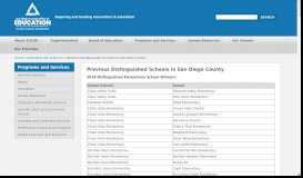 
							         Previous Distinguished Schools in San Diego County								  
							    