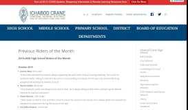 
							         Previous Riders of the Month | Ichabod Crane Central School District								  
							    
