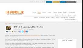 
							         PRH UK opens Author Portal | The Bookseller								  
							    