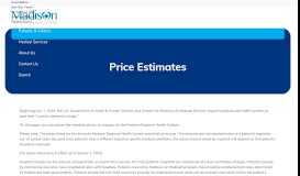 
							         Price Estimates - Madison Regional Health System								  
							    
