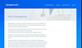 
							         Price Transparency - Kershaw Health								  
							    