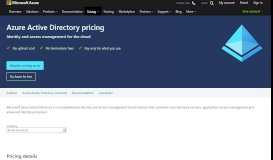 
							         Pricing – Active Directory | Microsoft Azure								  
							    