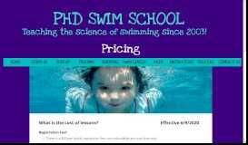 
							         Pricing - PhD Swim School								  
							    