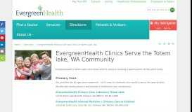 
							         Primary Care and Clinics in Totem Lake, WA | EvergreenHealth								  
							    