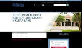 
							         Primary Care Clear Lake | Houston Methodist								  
							    