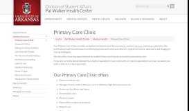 
							         Primary Care Clinic | Pat Walker Health Center | University of Arkansas								  
							    