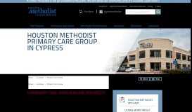 
							         Primary Care Cypress | Houston Methodist								  
							    