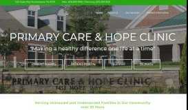 
							         Primary Care & Hope Clinic – Making a health difference, one life at a ...								  
							    