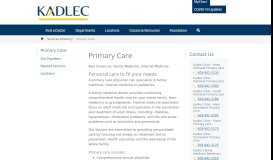 
							         Primary Care | Kadlec								  
							    