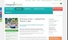 
							         Primary Care - Lakeshore Totem Lake - EvergreenHealth								  
							    