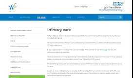 
							         Primary care - NHS Waltham Forest Clinical Commissioning Group								  
							    