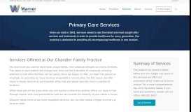 
							         Primary Care Services in Chandler Arizona | Warner Family Practice								  
							    