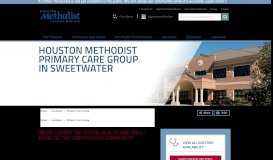
							         Primary Care Sweetwater | Houston Methodist								  
							    