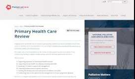 
							         Primary Health Care Review - Palliative Care - Palliative Care Australia								  
							    