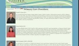 
							         Primary Providers - Sumter Family Health Center								  
							    