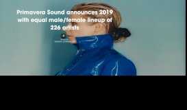
							         Primavera Sound announces 2019 with equal male/female lineup of ...								  
							    
