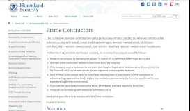
							         Prime Contractors | Homeland Security								  
							    