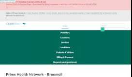 
							         Prime Health Network - Broomall - Crozer-Keystone Health System - PA								  
							    