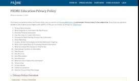 
							         PRIME® Privacy Policy								  
							    