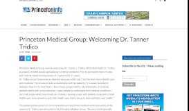 
							         Princeton Medical Group: Welcoming Dr. Tanner Tridico | Princeton Info								  
							    