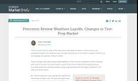 
							         Princeton Review Weathers Layoffs, Changes in Test-Prep Market ...								  
							    