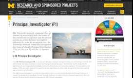 
							         Principal Investigator (PI) | ORSP - University of Michigan								  
							    