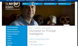 
							         Principal Investigators - RF for SUNY								  
							    