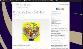 
							         Principal's Blog – 3rd March 2017 | Minsthorpe Community College								  
							    