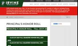 
							         Principal's Honor Roll | Irvine High School								  
							    