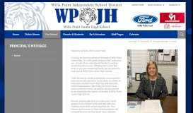 
							         Principal's Message / Home - Wills Point ISD								  
							    