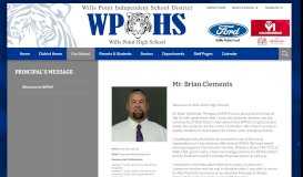 
							         Principal's Message / Welcome to WPHS! - Wills Point ISD								  
							    
