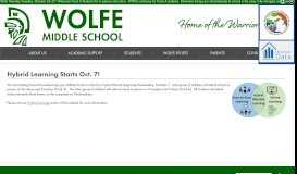 
							         Principal's Message - Wolfe Middle School								  
							    