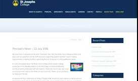 
							         Principal's News - 22 July 2018 - St Josephs College								  
							    