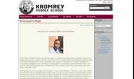 
							         Principal's Page | Kromrey Middle School								  
							    
