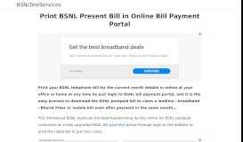 
							         Print BSNL Present Bill in Online Bill Payment Portal								  
							    