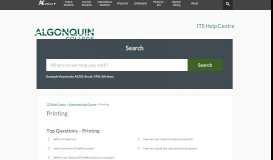 
							         Printing | ITS Help Centre - Algonquin College								  
							    