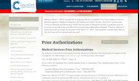
							         Prior Authorizations - CountyCare								  
							    