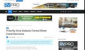 
							         Priority One Debuts Forest River Card Services - RV Pro								  
							    