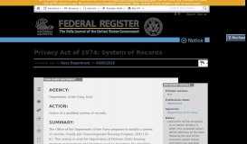 
							         Privacy Act of 1974; System of Records - Federal Register								  
							    