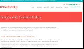 
							         Privacy and Cookies Policy - Broadbench								  
							    