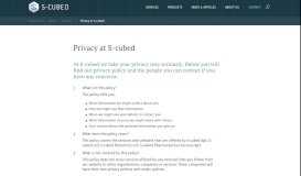 
							         Privacy at S-cubed - S-cubed Global								  
							    