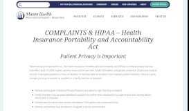 
							         Privacy Policy and HIPAA - Mason General Hospital & Family of Clinics								  
							    