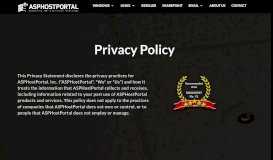 
							         Privacy Policy - ASPHostPortal.com								  
							    
