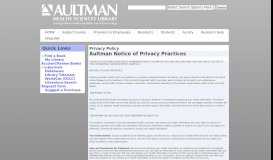 
							         Privacy Policy - Aultman Library								  
							    