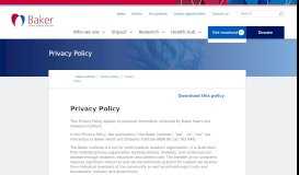 
							         Privacy Policy - Baker Institute								  
							    