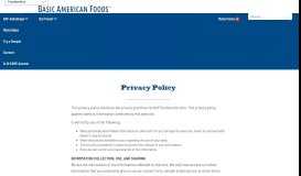 
							         Privacy Policy - Basic American Foods - Foodservice								  
							    